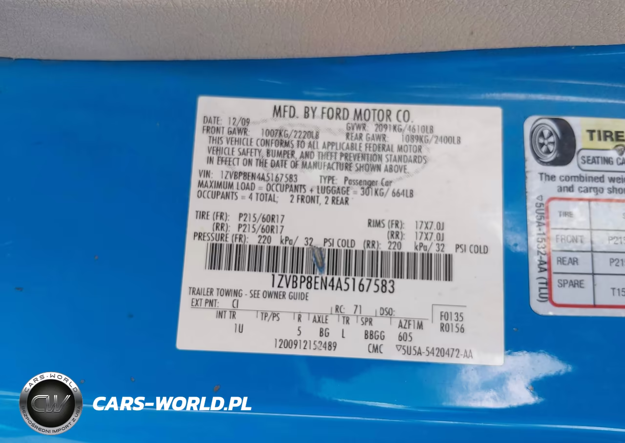 2010 Ford Mustang V6-V6 Premium VIN:1ZVBP8EN4A5167583 - 9