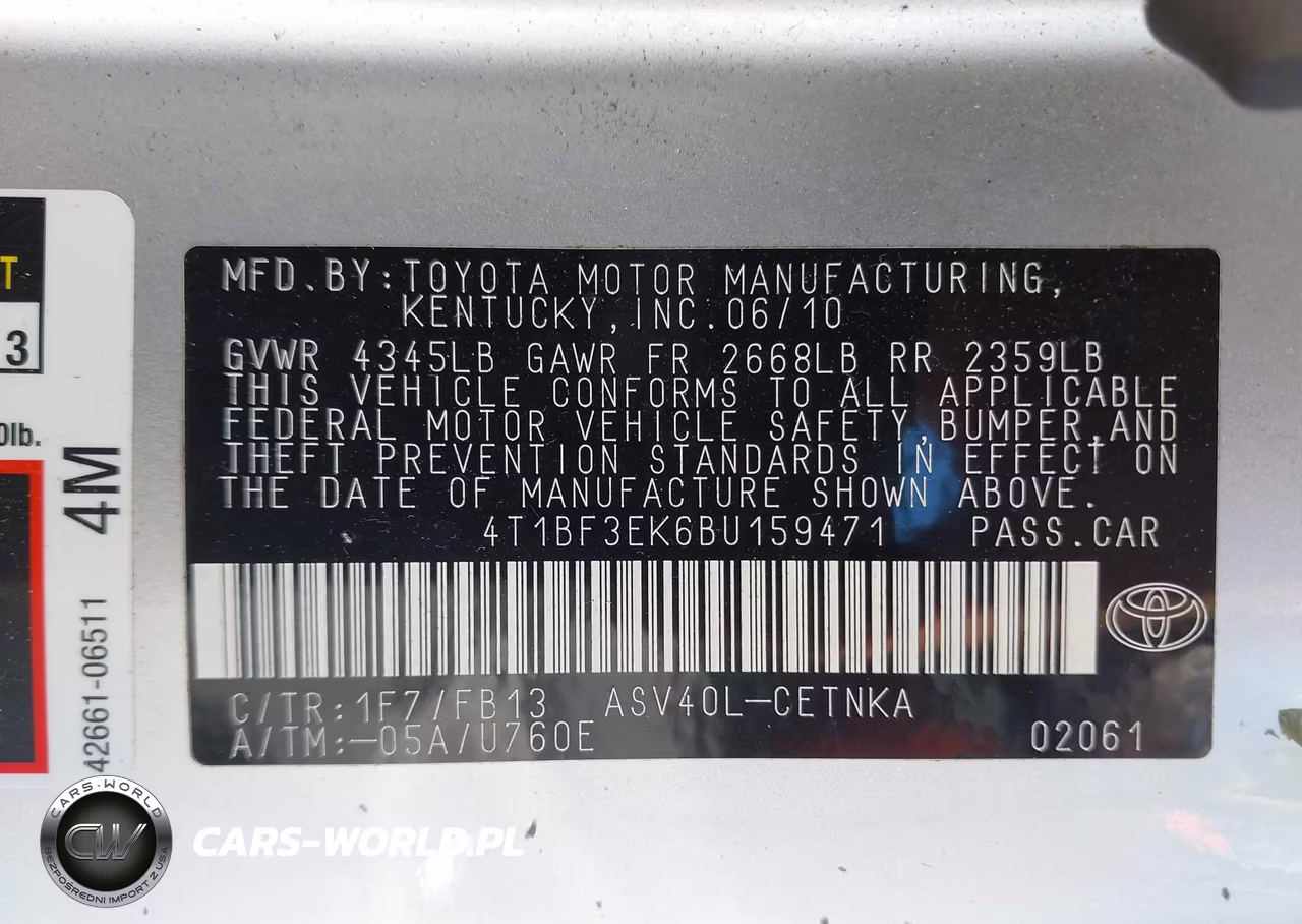 2011 Toyota Camry Le VIN:4T1BF3EK6BU159471 - 9