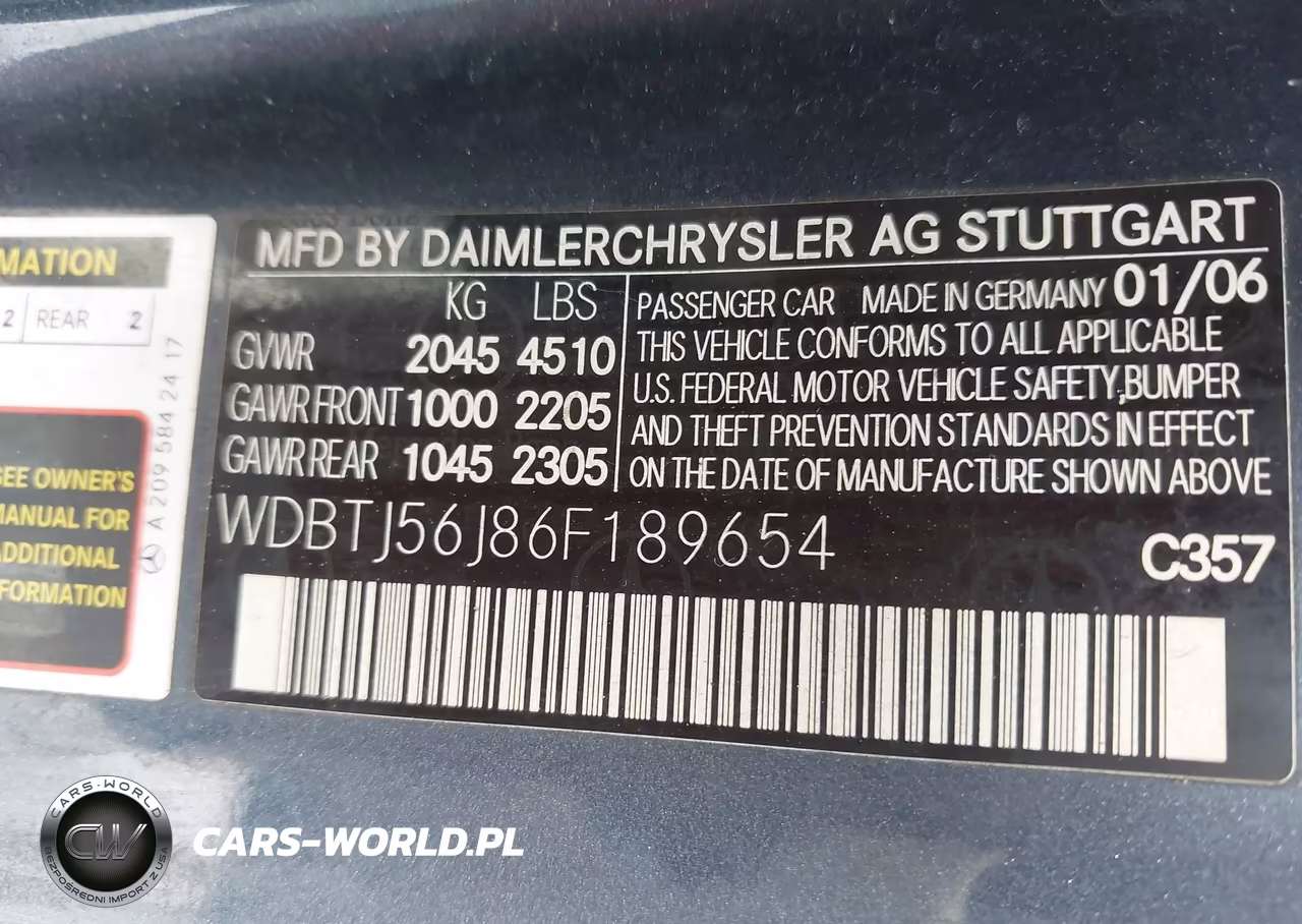 2006 Mercedes-Benz Clk 350 VIN:WDBTJ56J86F189654 - 9