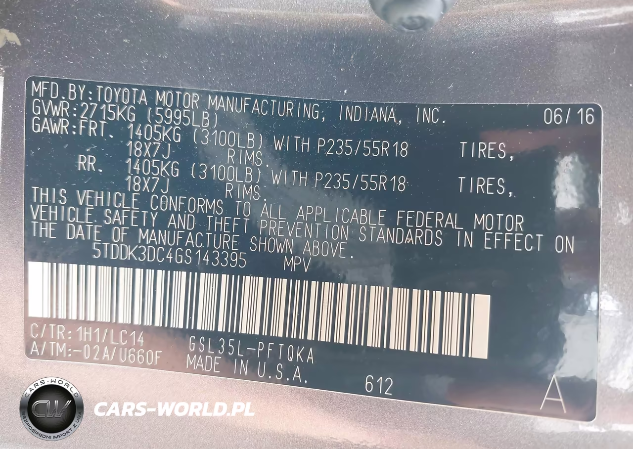 2016 Toyota Sienna Xle Premium 7 Passenger VIN:5TDDK3DC4GS143395 - 9