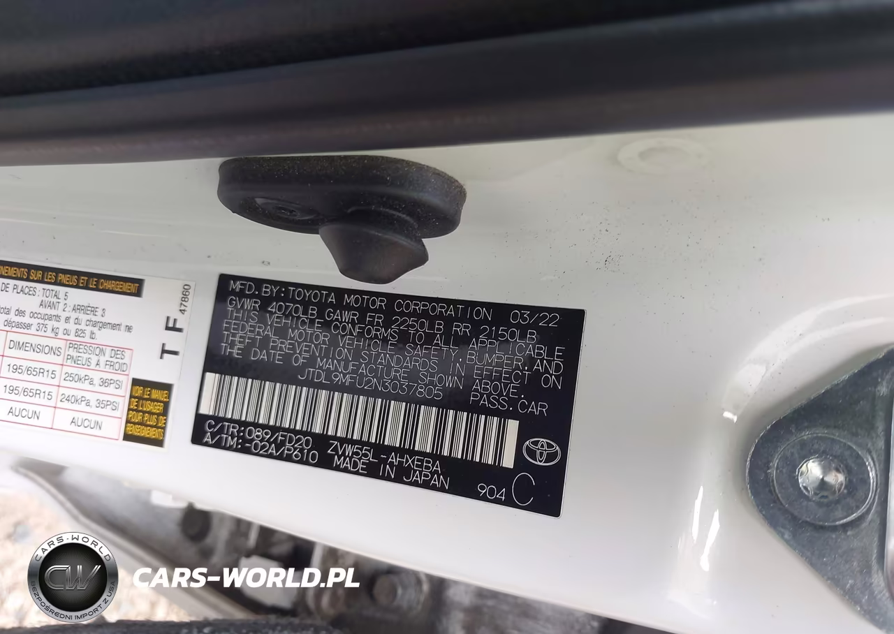 2022 Toyota Prius Le Awd-E VIN:JTDL9MFU2N3037805 - 9