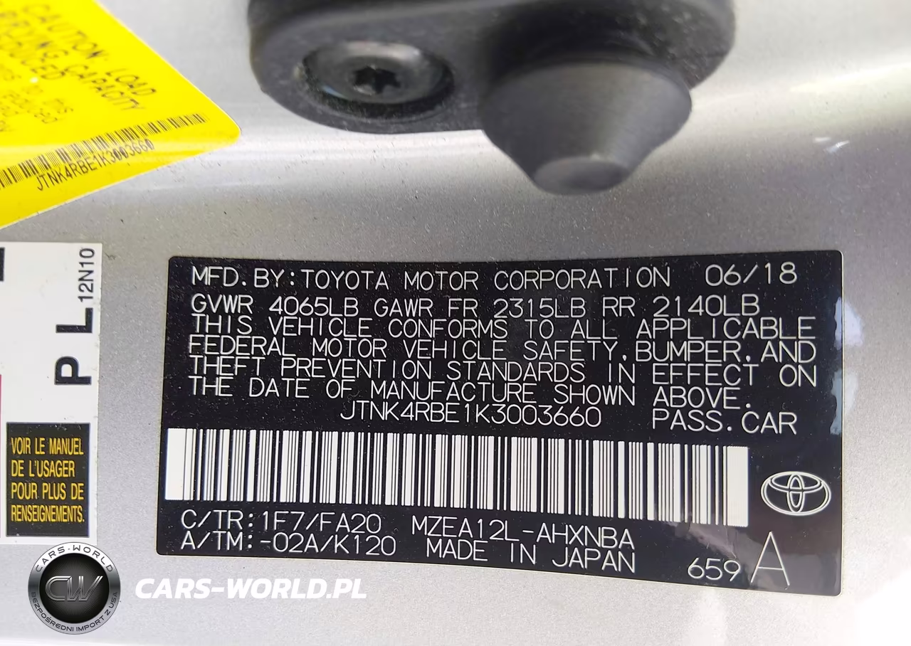 2019 Toyota Corolla Se VIN:JTNK4RBE1K3003660 - 9