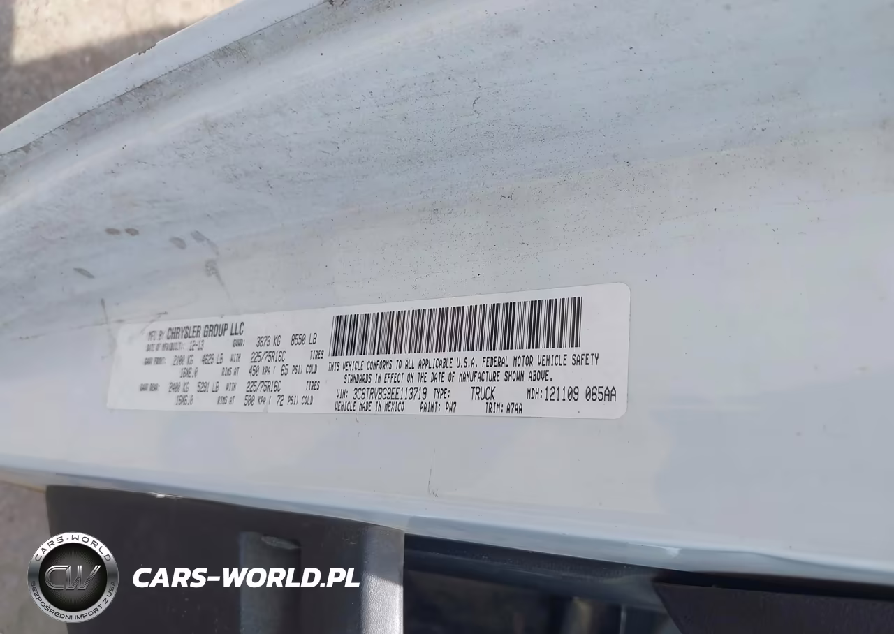 2014 Ram Promaster 1500 VIN:3C6TRVBG9EE113719 - 9