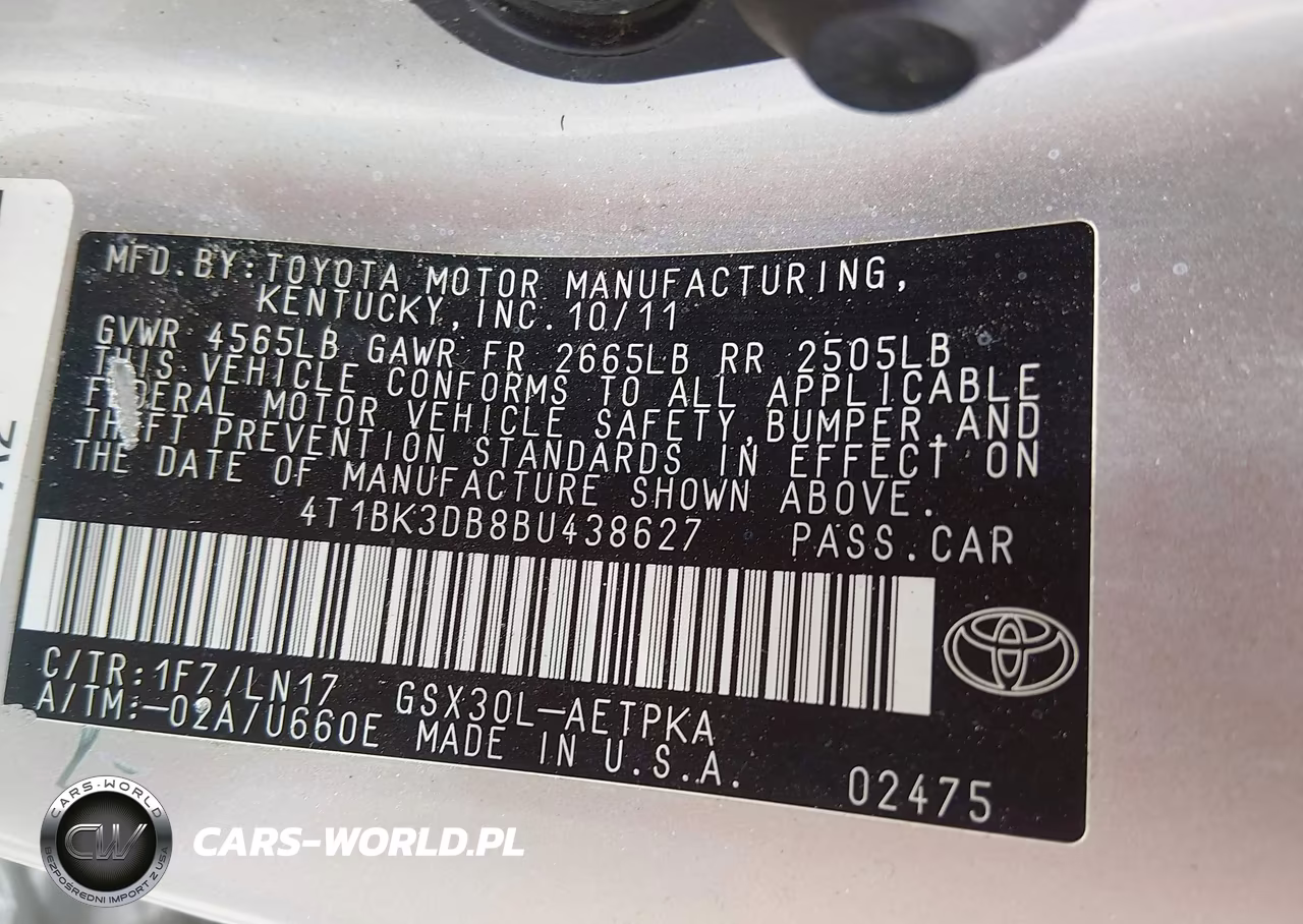2011 Toyota Avalon Limited VIN:4T1BK3DB8BU438627 - 9
