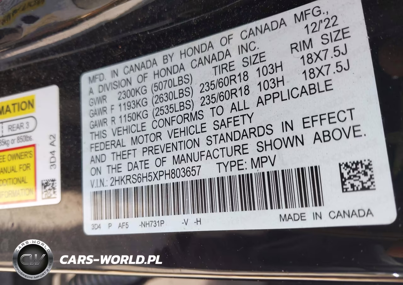 2023 Honda Cr-V Hybrid Sport VIN:2HKRS6H5XPH803657 - 9