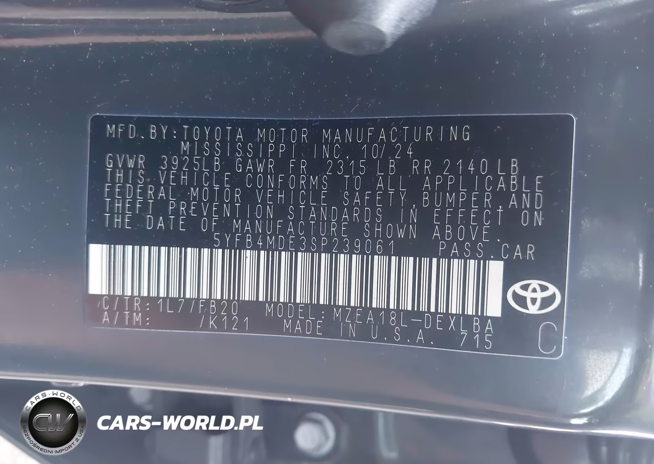2025 Toyota Corolla Le VIN:5YFB4MDE3SP239061 - 9