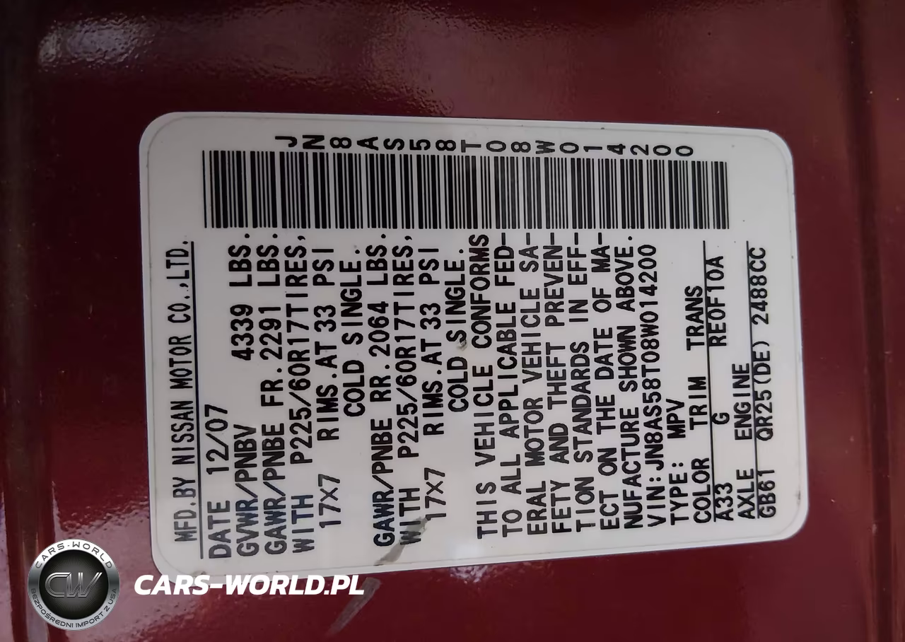 2008 Nissan Rogue Sl VIN:JN8AS58T08W014200 - 9