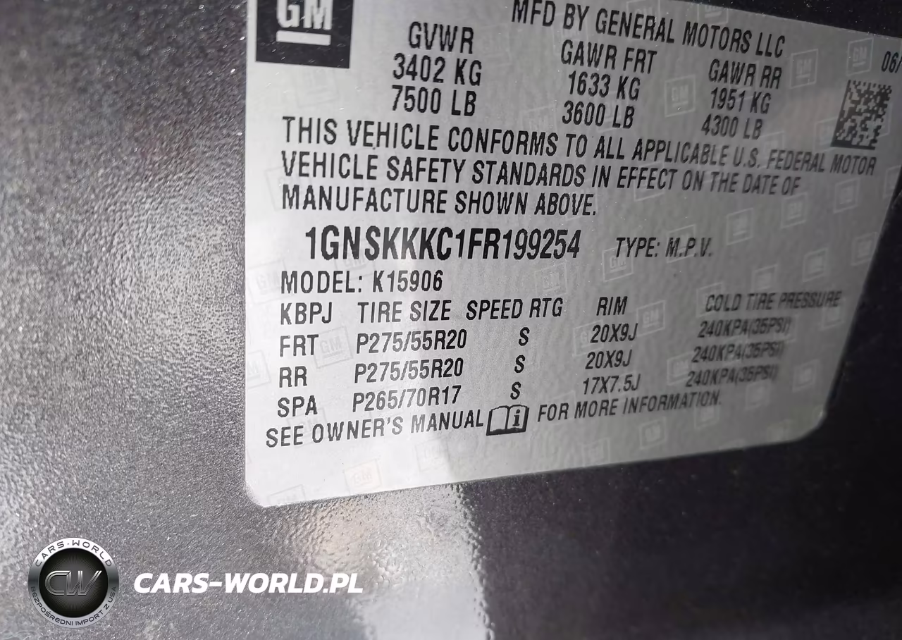 2015 Chevrolet Suburban 1500 Ltz VIN:1GNSKKKC1FR199254 - 9
