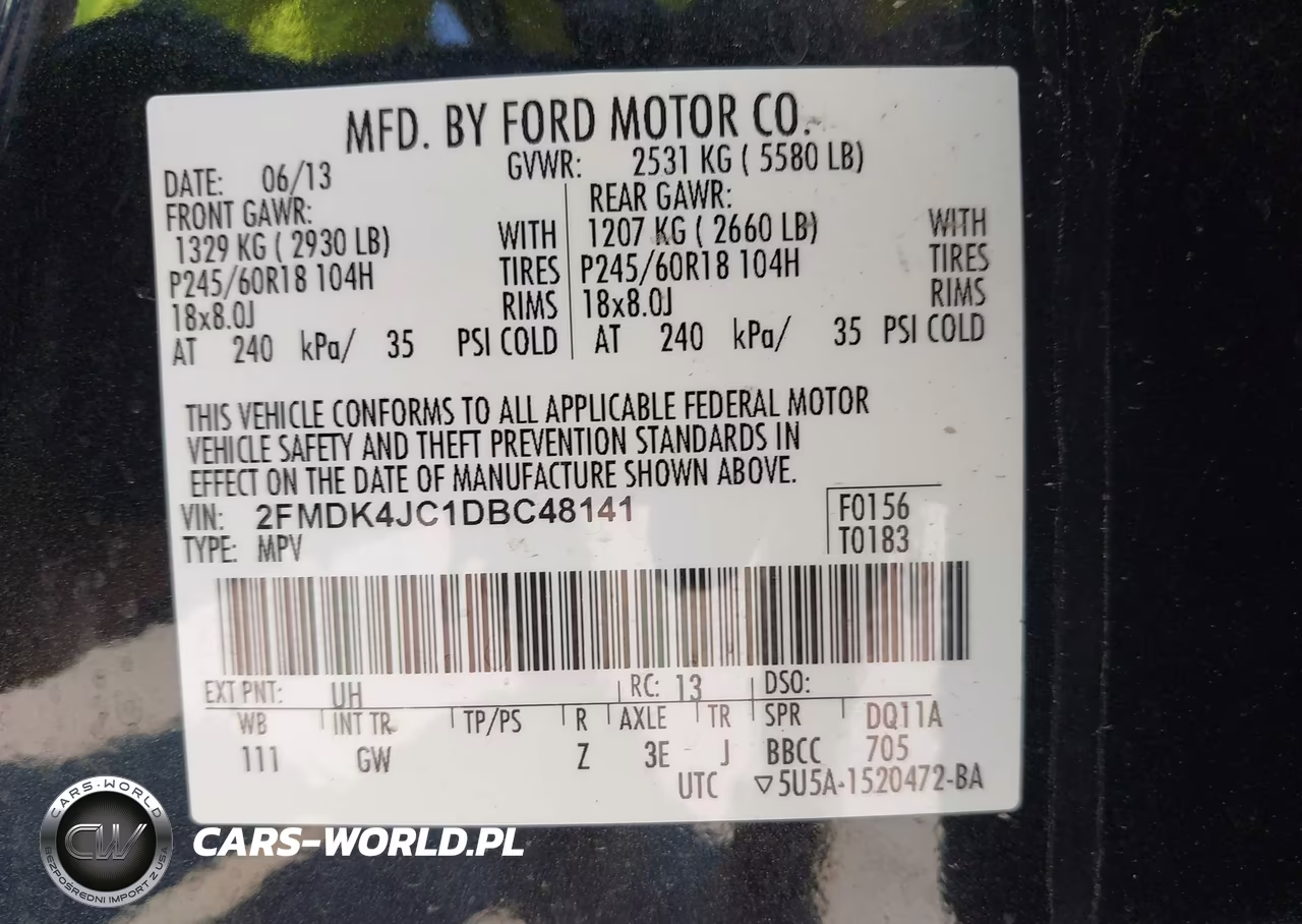 2013 Ford Edge Sel VIN:2FMDK4JC1DBC48141 - 9