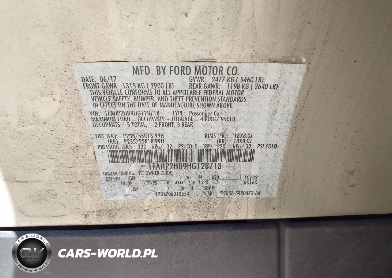2017 Ford Taurus Sel VIN:1FAHP2H89HG128718 - 9