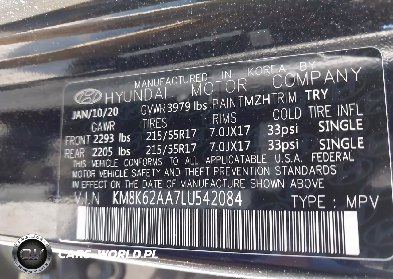 2020 Hyundai Kona Sel Plus VIN:KM8K62AA7LU542084 - 9