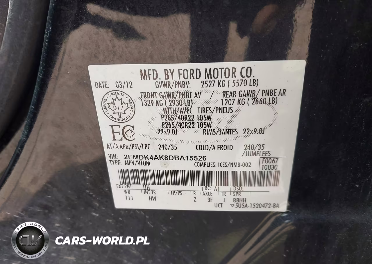 2013 Ford Edge Sport VIN:2FMDK4AK8DBA15526 - 9