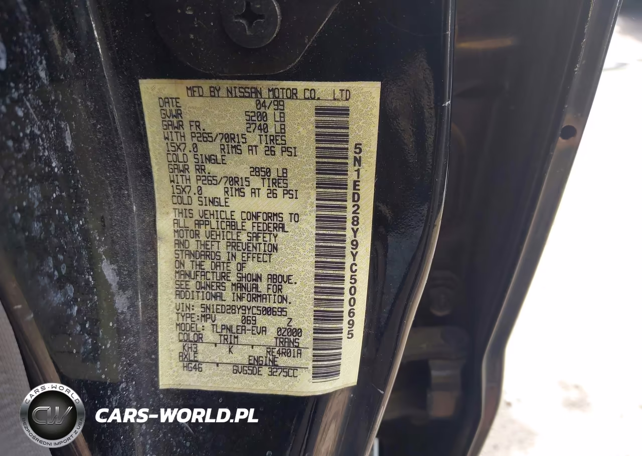 2000 Nissan Xterra Se-Xe VIN:5N1ED28Y9YC500695 - 9
