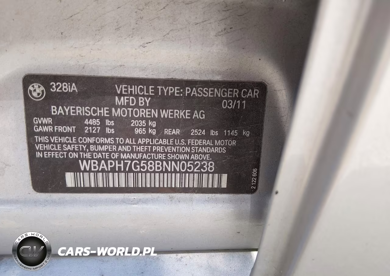 2011 BMW 328I VIN:WBAPH7G58BNN05238 - 9
