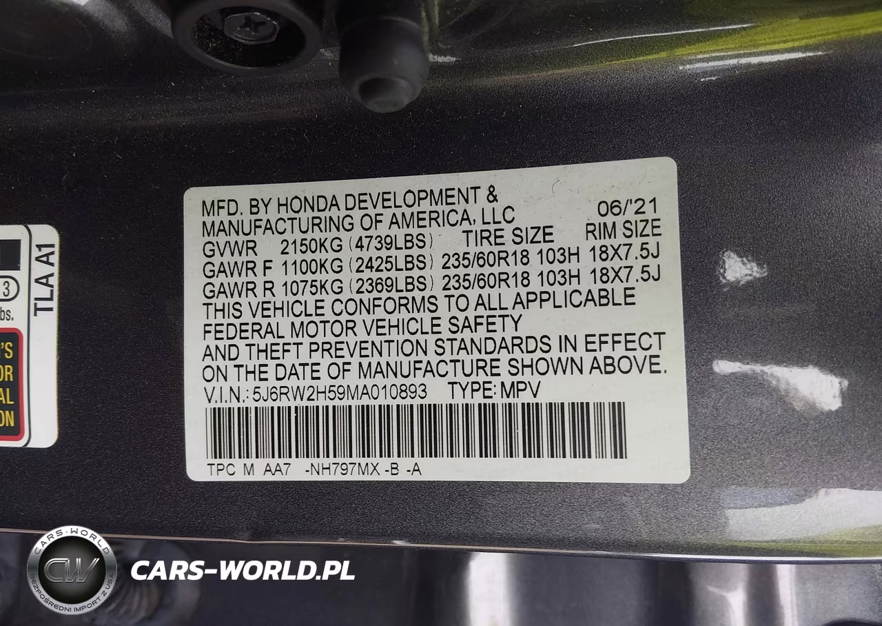 2021 Honda Cr-V Awd Ex VIN:5J6RW2H59MA010893 - 9