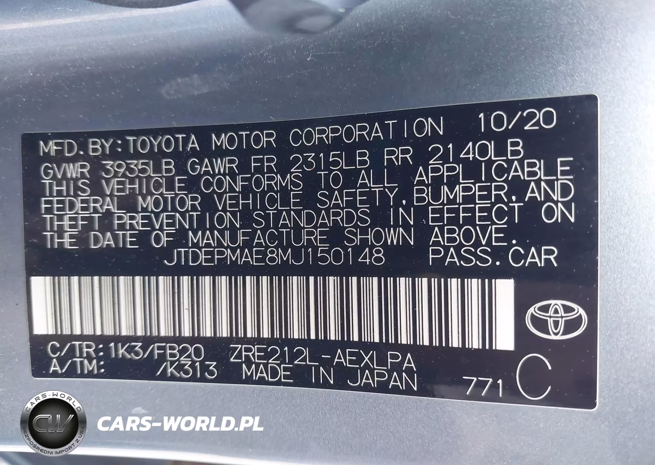 2021 Toyota Corolla Le VIN:JTDEPMAE8MJ150148 - 9