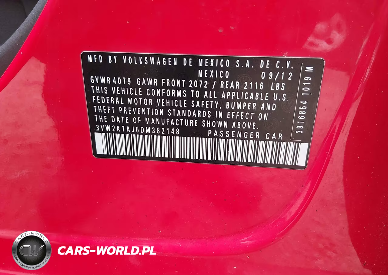 2013 Volkswagen Jetta 2.0L S VIN:3VW2K7AJ6DM382148 - 9