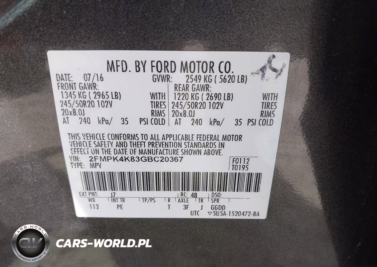 2016 Ford Edge Titanium VIN:2FMPK4K83GBC20367 - 9