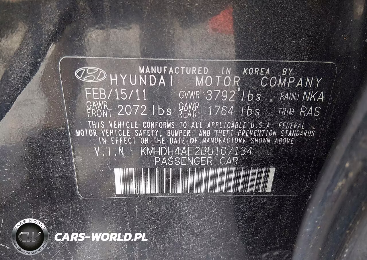 2011 Hyundai Elantra Gls (Ulsan Plant) VIN:KMHDH4AE2BU107134 - 9