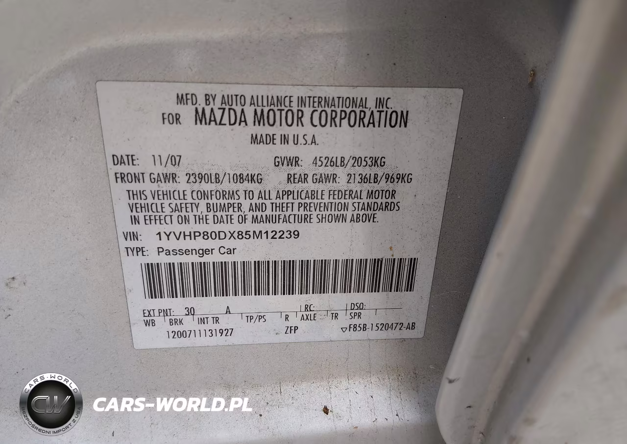 2008 Mazda Mazda6 S Touring VIN:1YVHP80DX85M12239 - 9