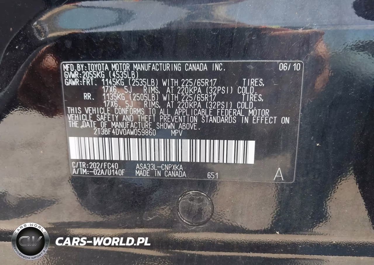 2010 Toyota Rav4 VIN:2T3BF4DV0AW059860 - 9
