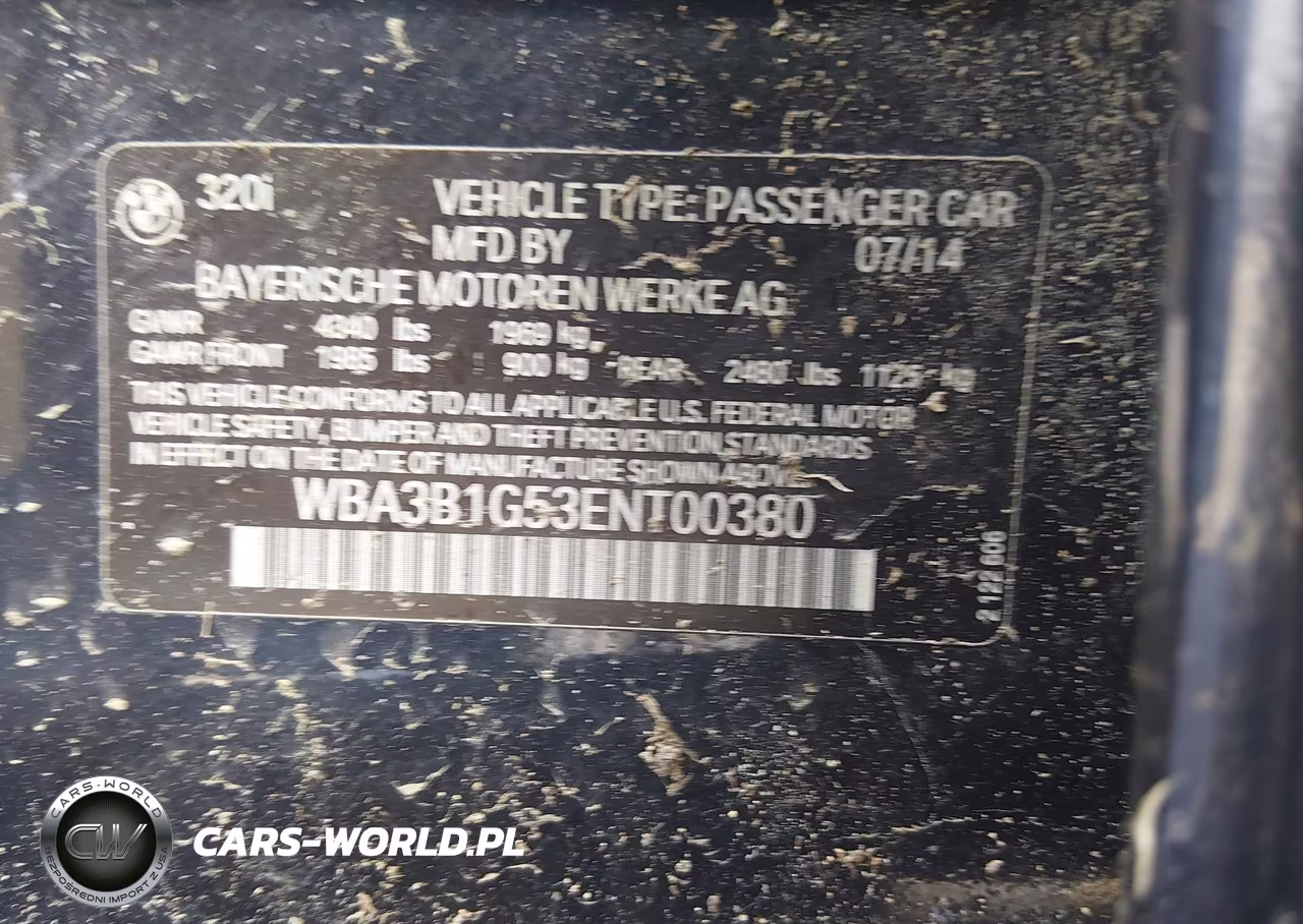 2014 BMW 320I VIN:WBA3B1G53ENT00380 - 9