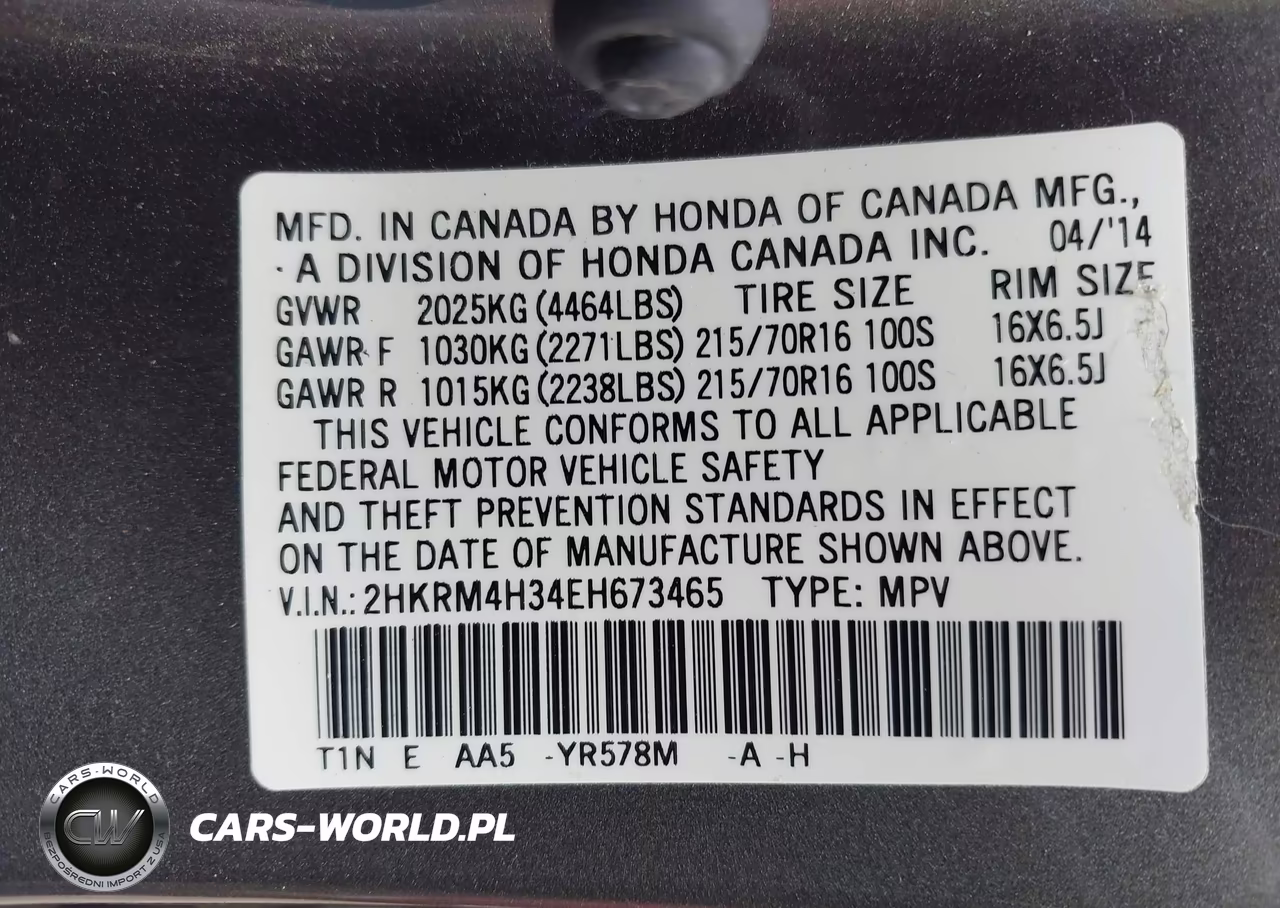 2014 Honda Cr-V Lx VIN:2HKRM4H34EH673465 - 9