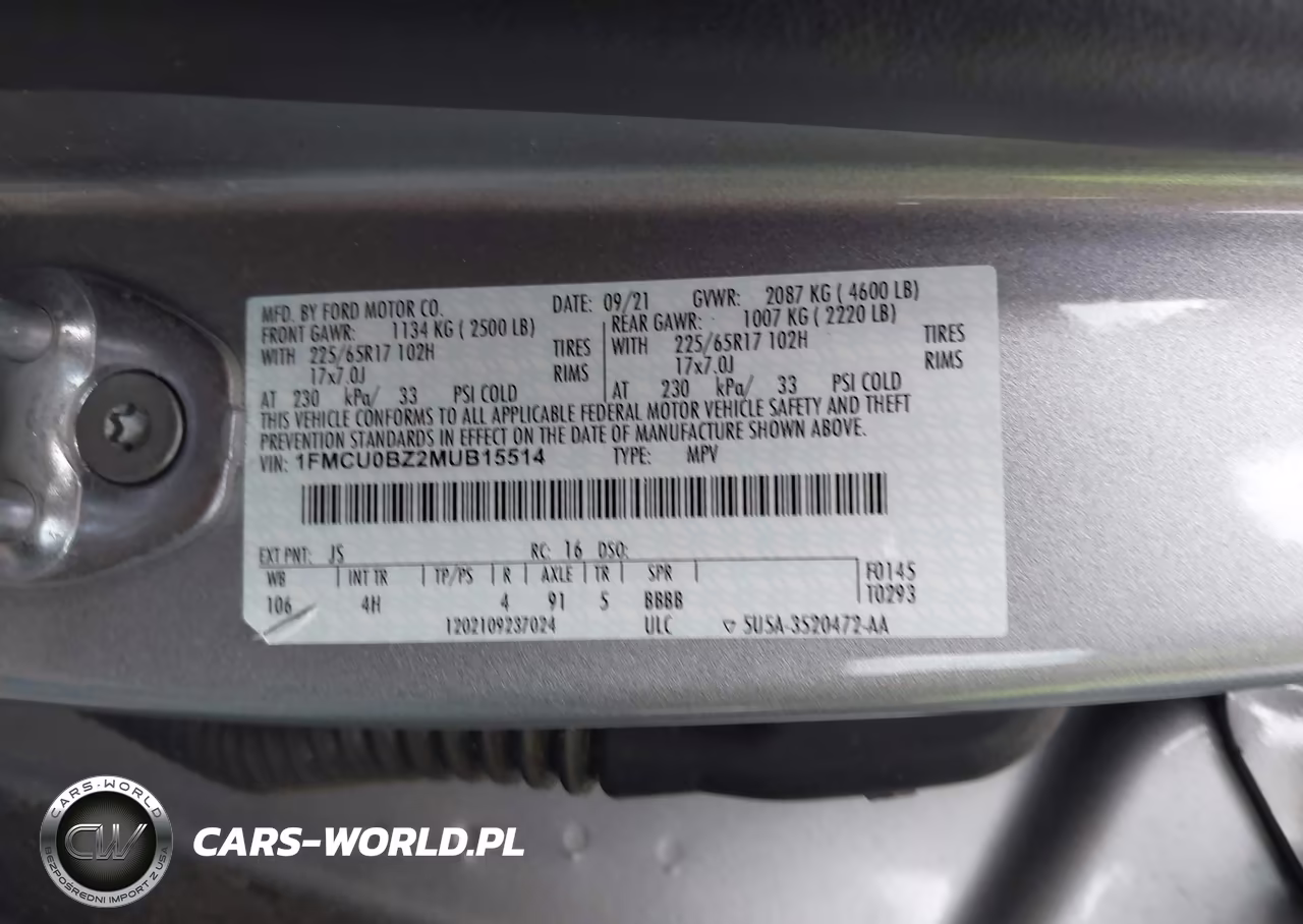 2021 Ford Escape Se Hybrid VIN:1FMCU0BZ2MUB15514 - 9