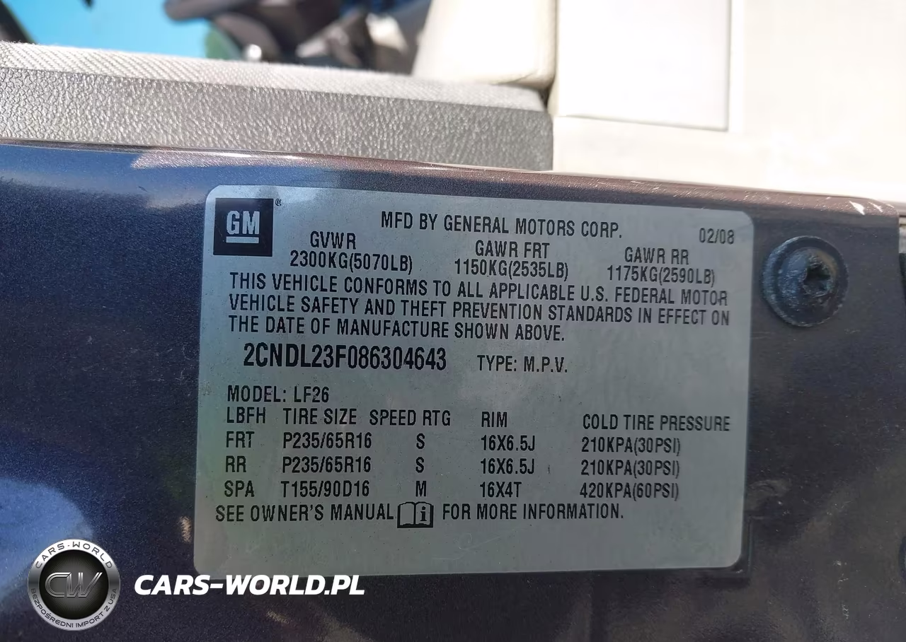 2008 Chevrolet Equinox Ls VIN:2CNDL23F086304643 - 9