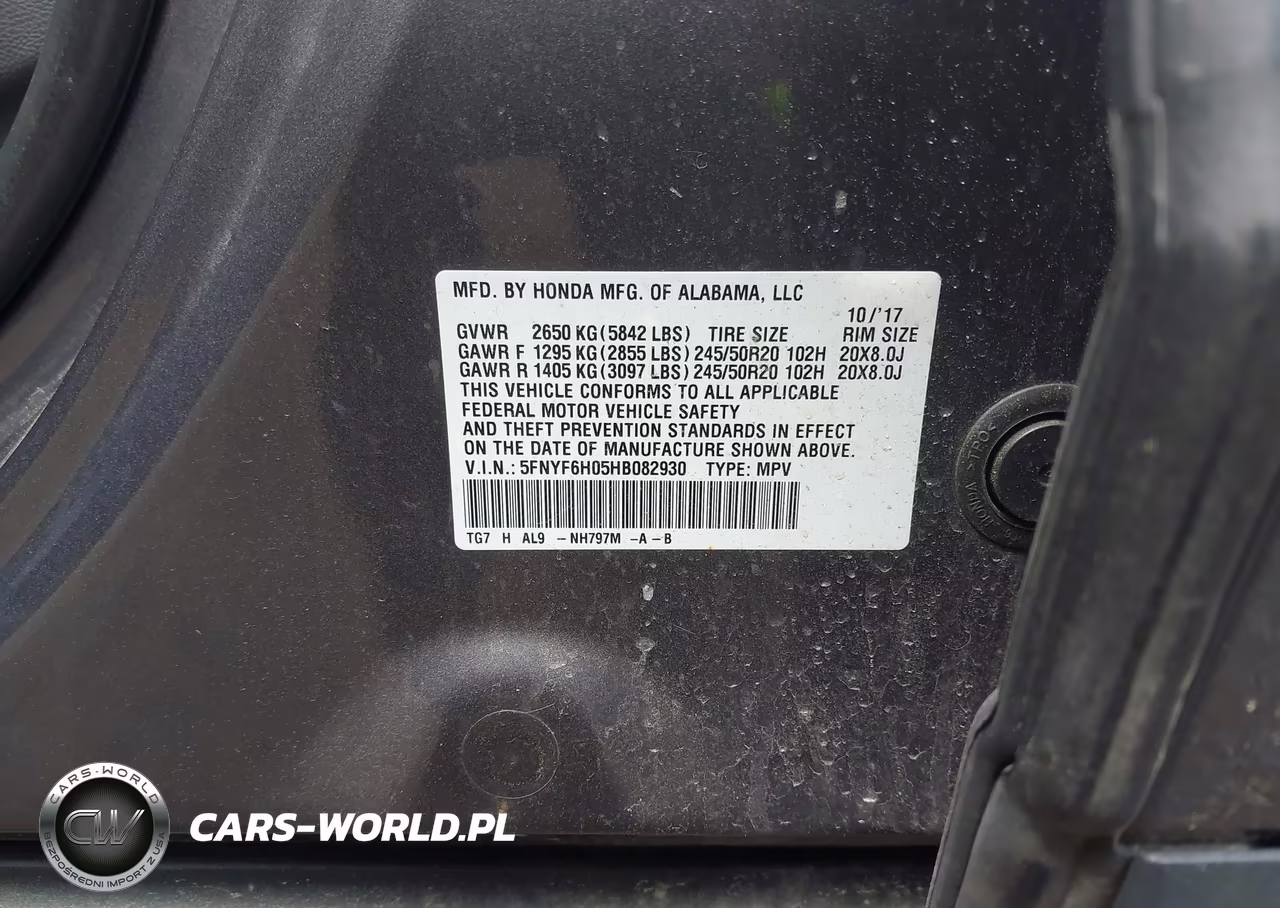 2017 Honda Pilot Elite VIN:5FNYF6H05HB082930 - 9