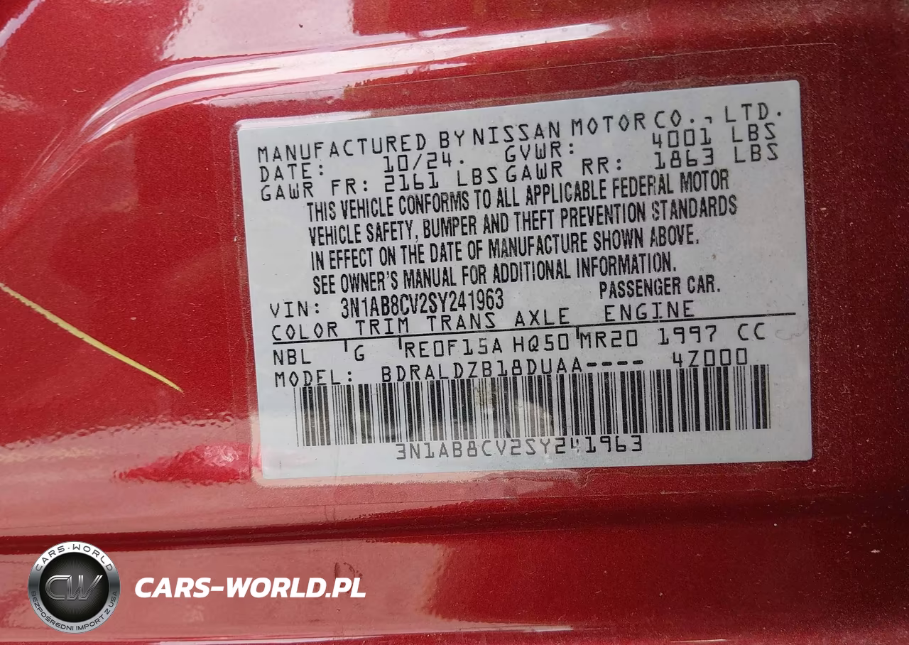 2025 Nissan Sentra Sv VIN:3N1AB8CV2SY241963 - 9