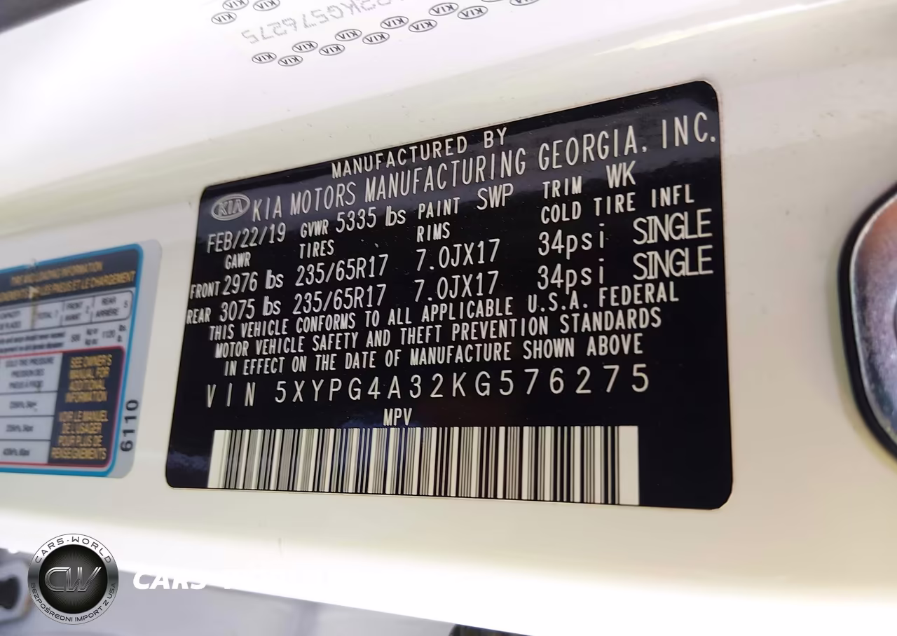 2019 Kia Sorento 2.4L Lx VIN:5XYPG4A32KG576275 - 9