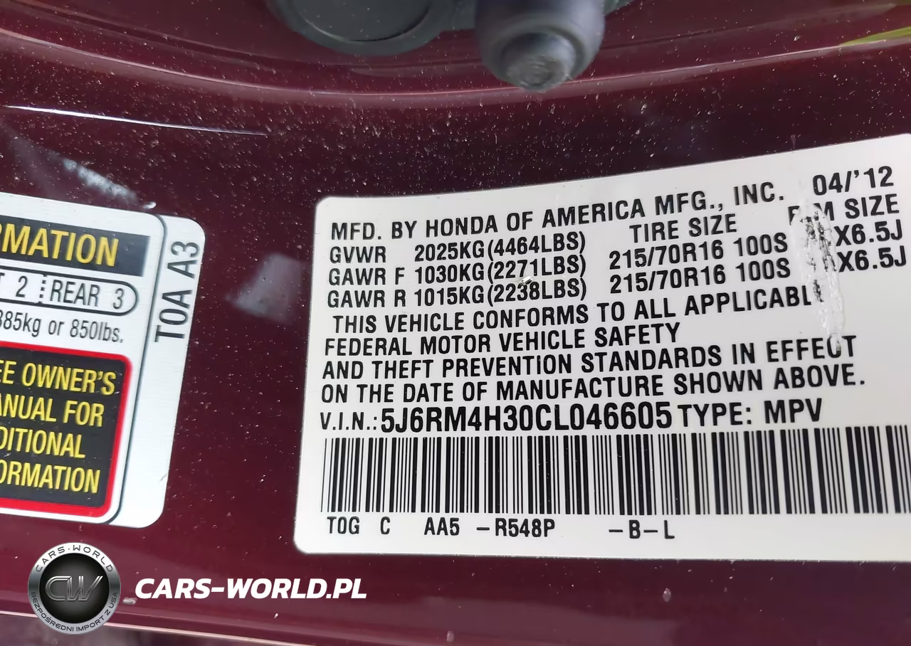 2012 Honda Cr-V Lx VIN:5J6RM4H30CL046605 - 9