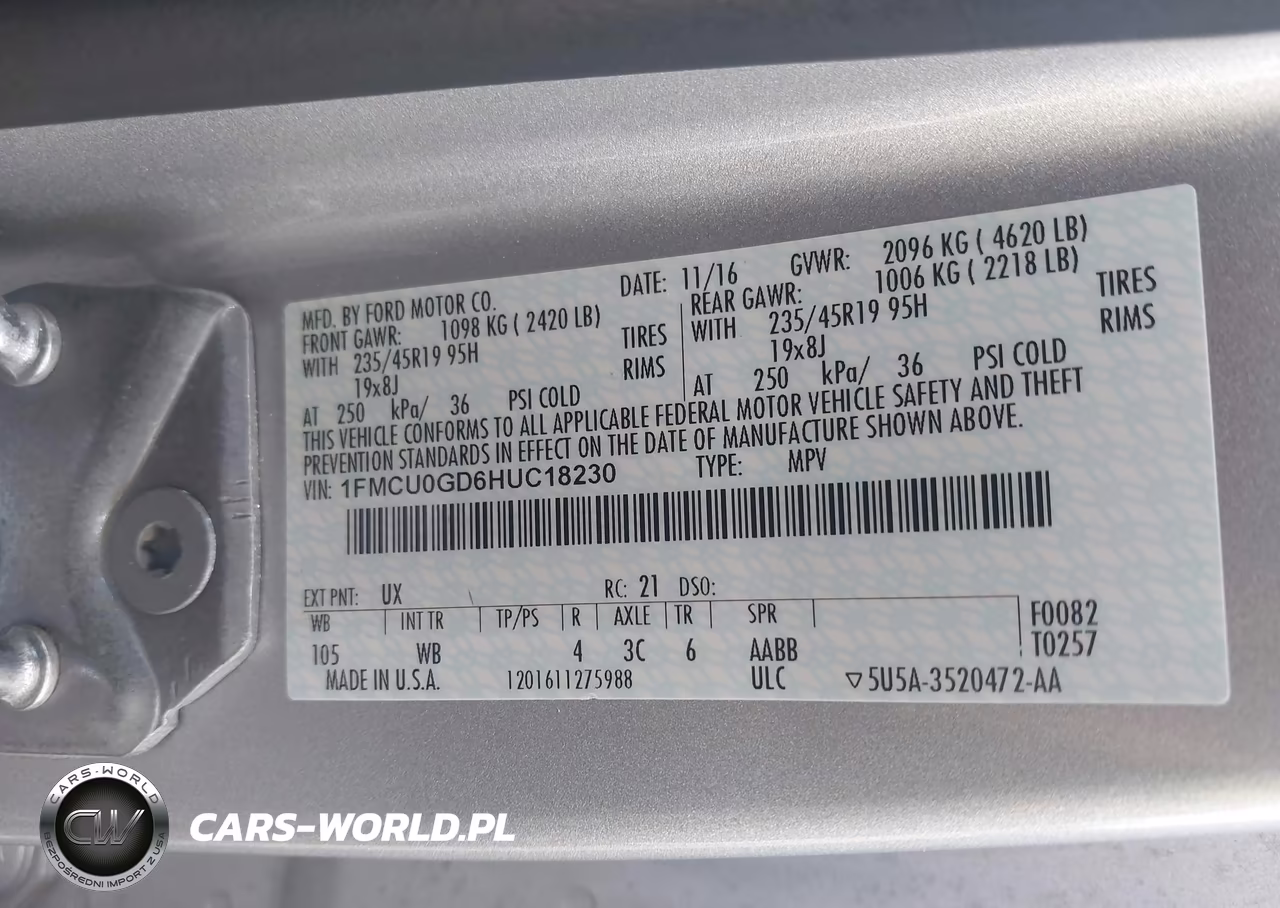 2017 Ford Escape Se VIN:1FMCU0GD6HUC18230 - 9