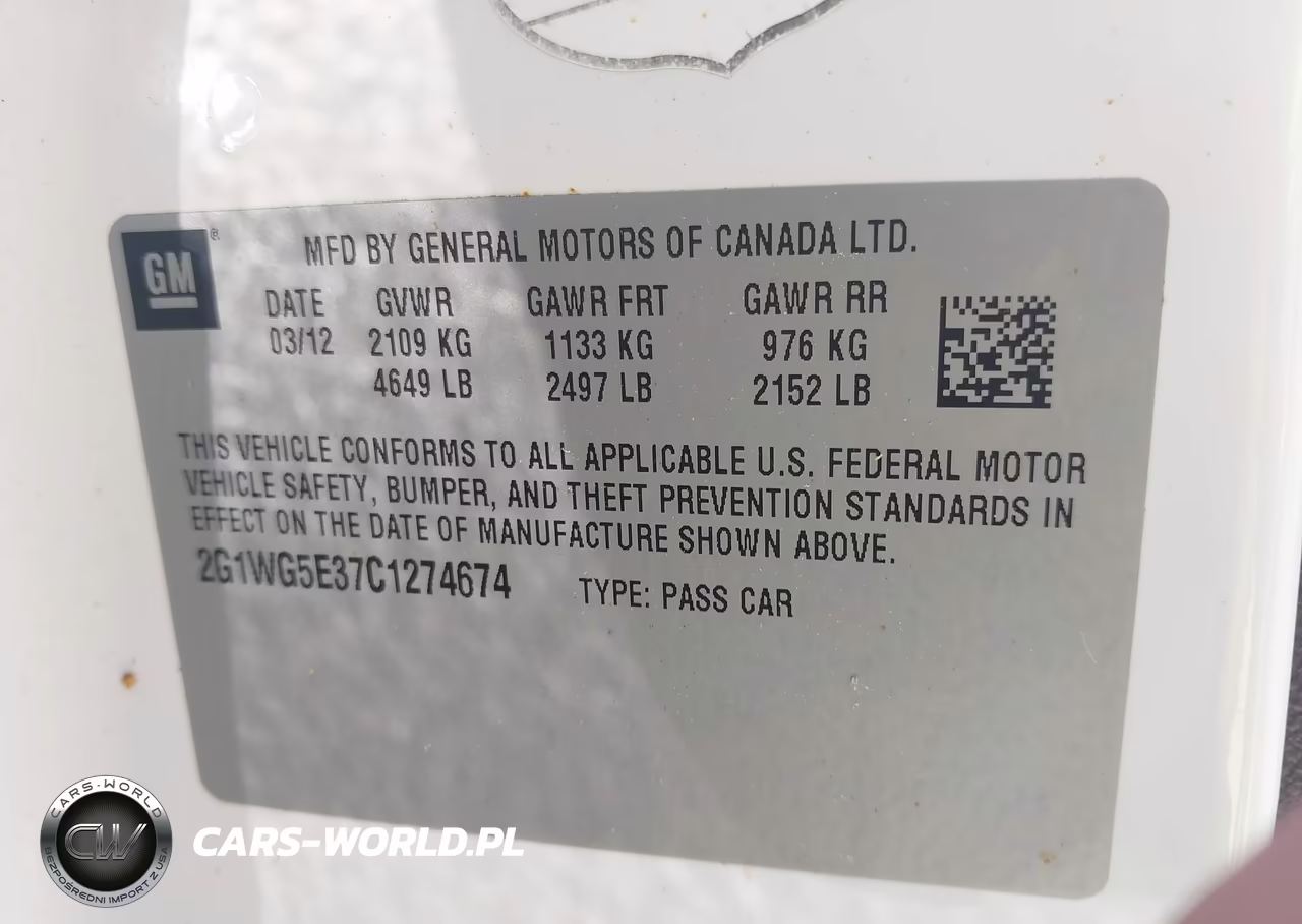 2012 Chevrolet Impala Lt VIN:2G1WG5E37C1274674 - 9