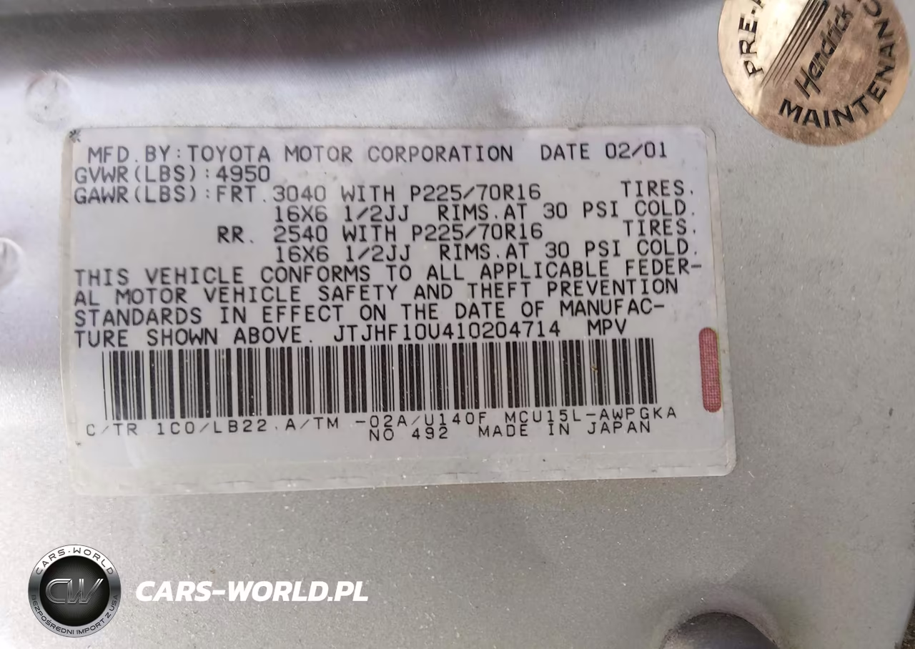 2001 Lexus Rx 300 VIN:JTJHF10U410204714 - 9