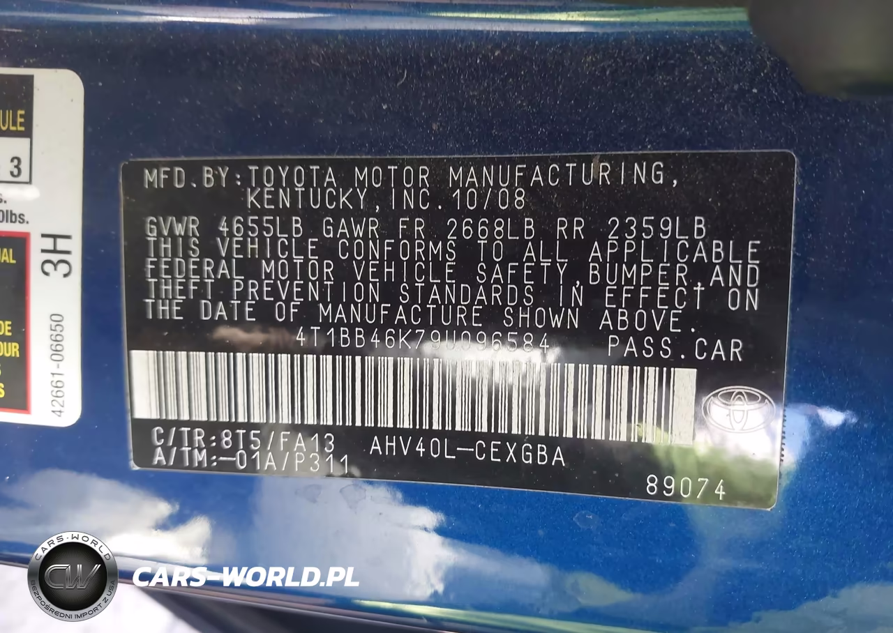 2009 Toyota Camry Hybrid VIN:4T1BB46K79U096584 - 9