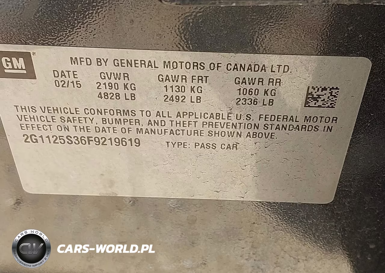 2015 Chevrolet Impala 2Lt VIN:2G1125S36F9219619 - 9
