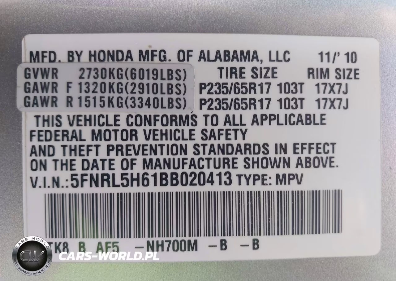 2011 Honda Odyssey Ex-L VIN:5FNRL5H61BB020413 - 9
