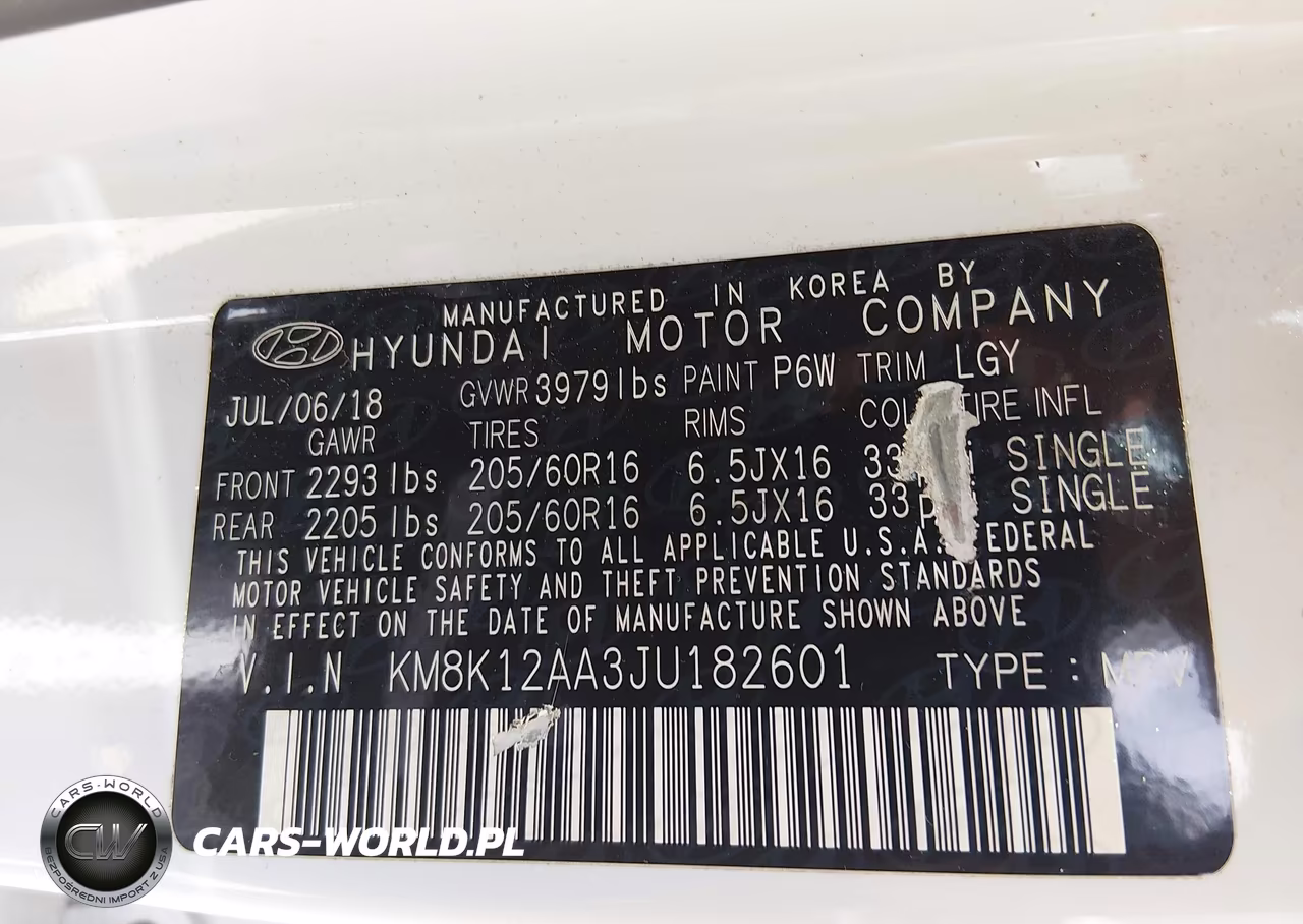 2018 Hyundai Kona Se VIN:KM8K12AA3JU182601 - 9