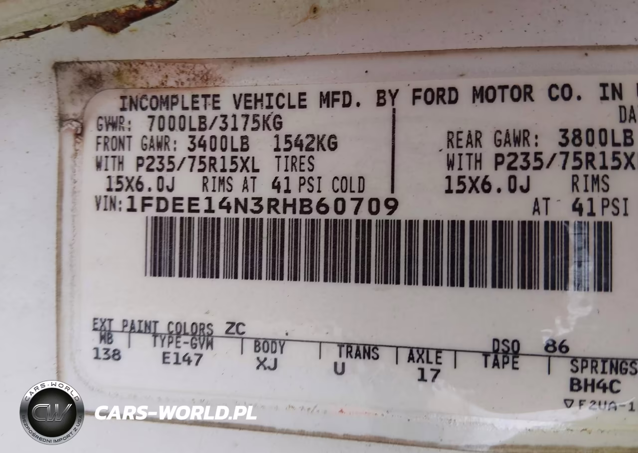 1994 Ford Econoline E150 Van VIN:1FDEE14N3RHB60709 - 9