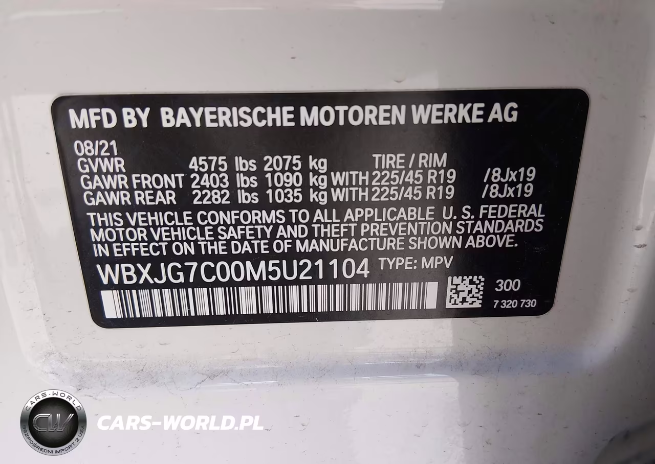 2021 BMW X1 Sdrive28I VIN:WBXJG7C00M5U21104 - 9