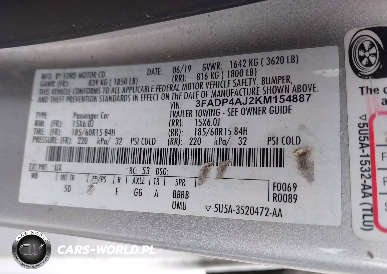 2019 Ford Fiesta S VIN:3FADP4AJ2KM154887 - 9