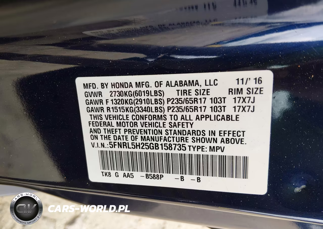 2016 Honda Odyssey Lx VIN:5FNRL5H25GB158735 - 9