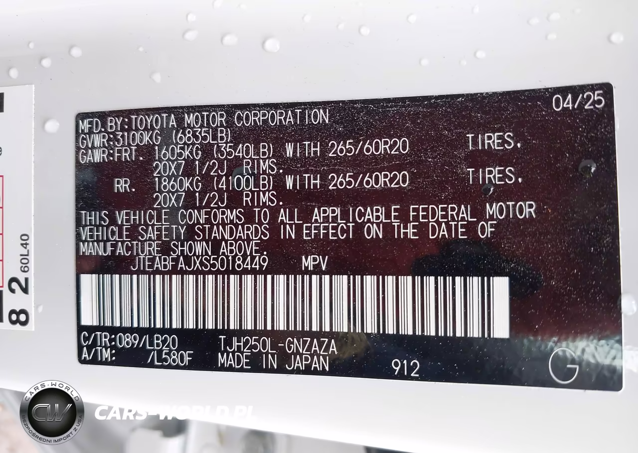 2025 Toyota Land Cruiser VIN:JTEABFAJXS5018449 - 9