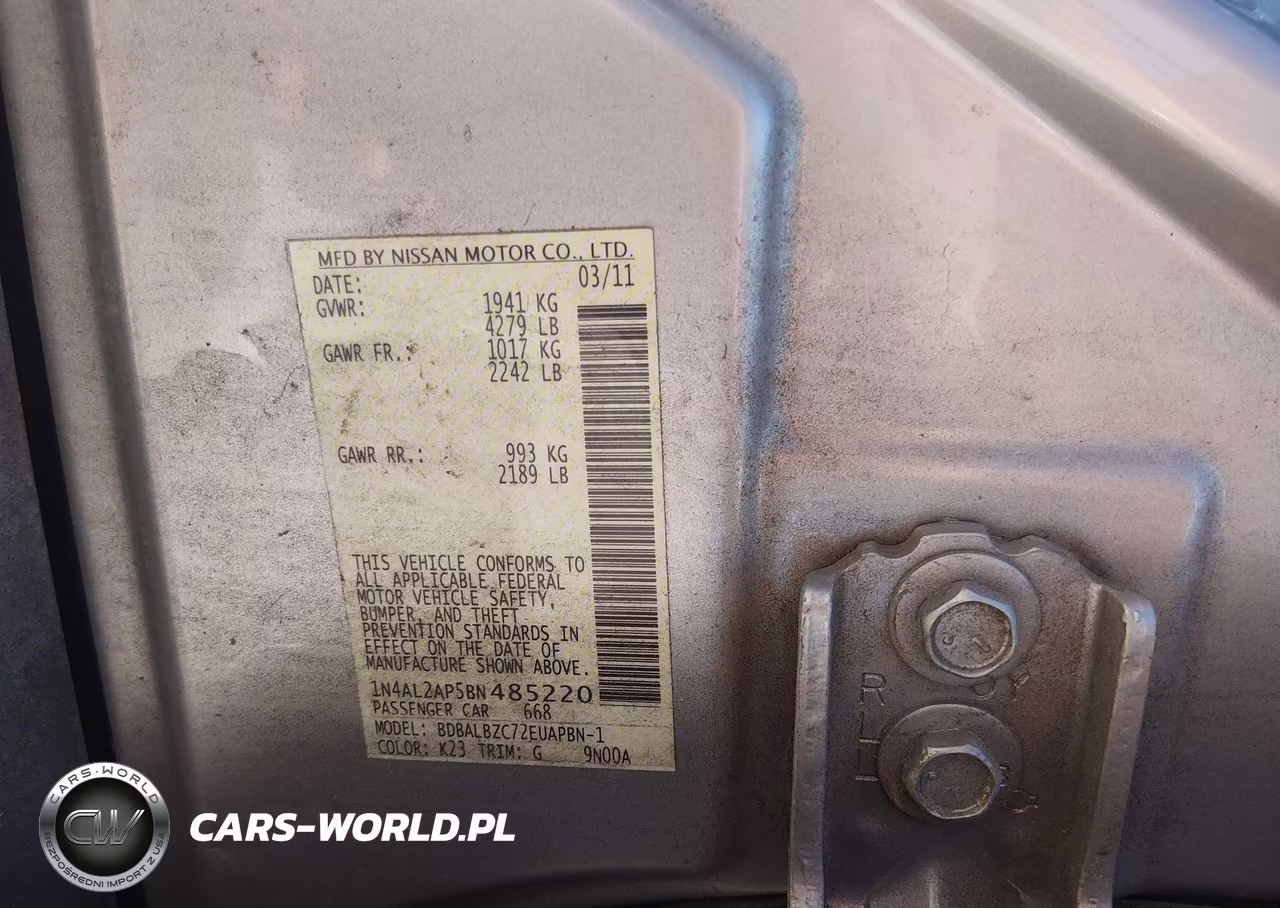 2011 Nissan Altima 2.5 S VIN:1N4AL2AP5BN485220 - 9