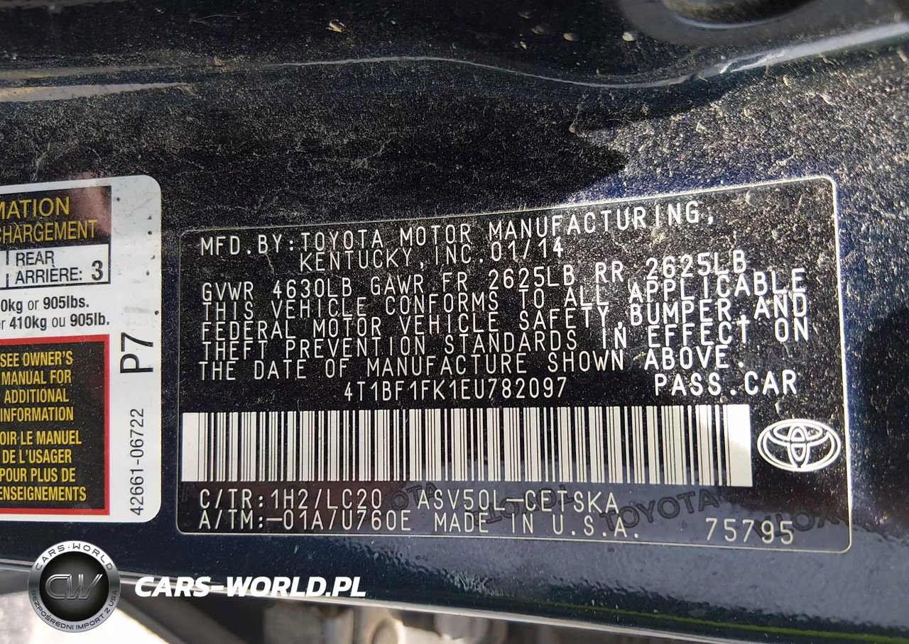 2014 Toyota Camry Se VIN:4T1BF1FK1EU782097 - 9