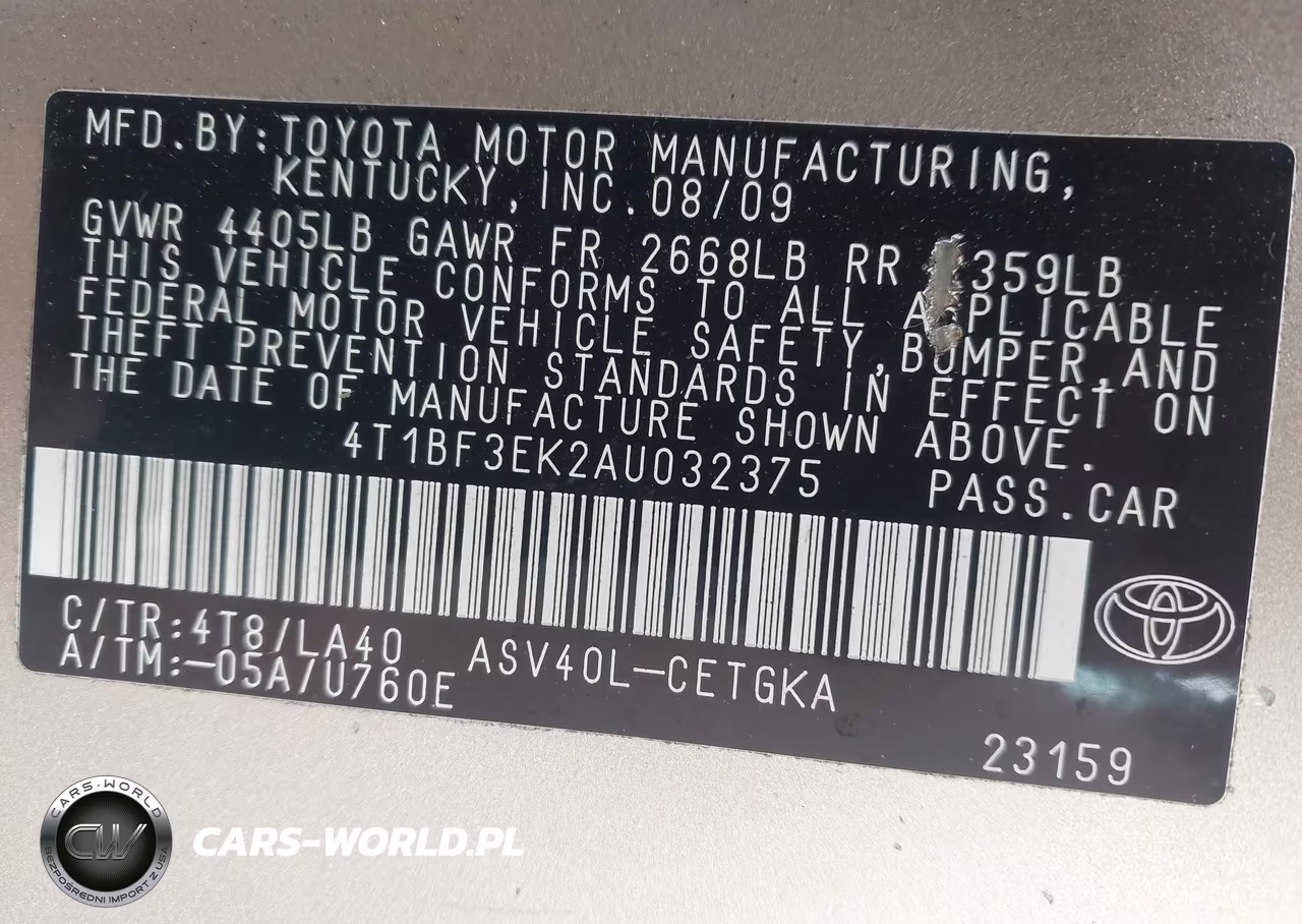 2010 Toyota Camry Xle VIN:4T1BF3EK2AU032375 - 9
