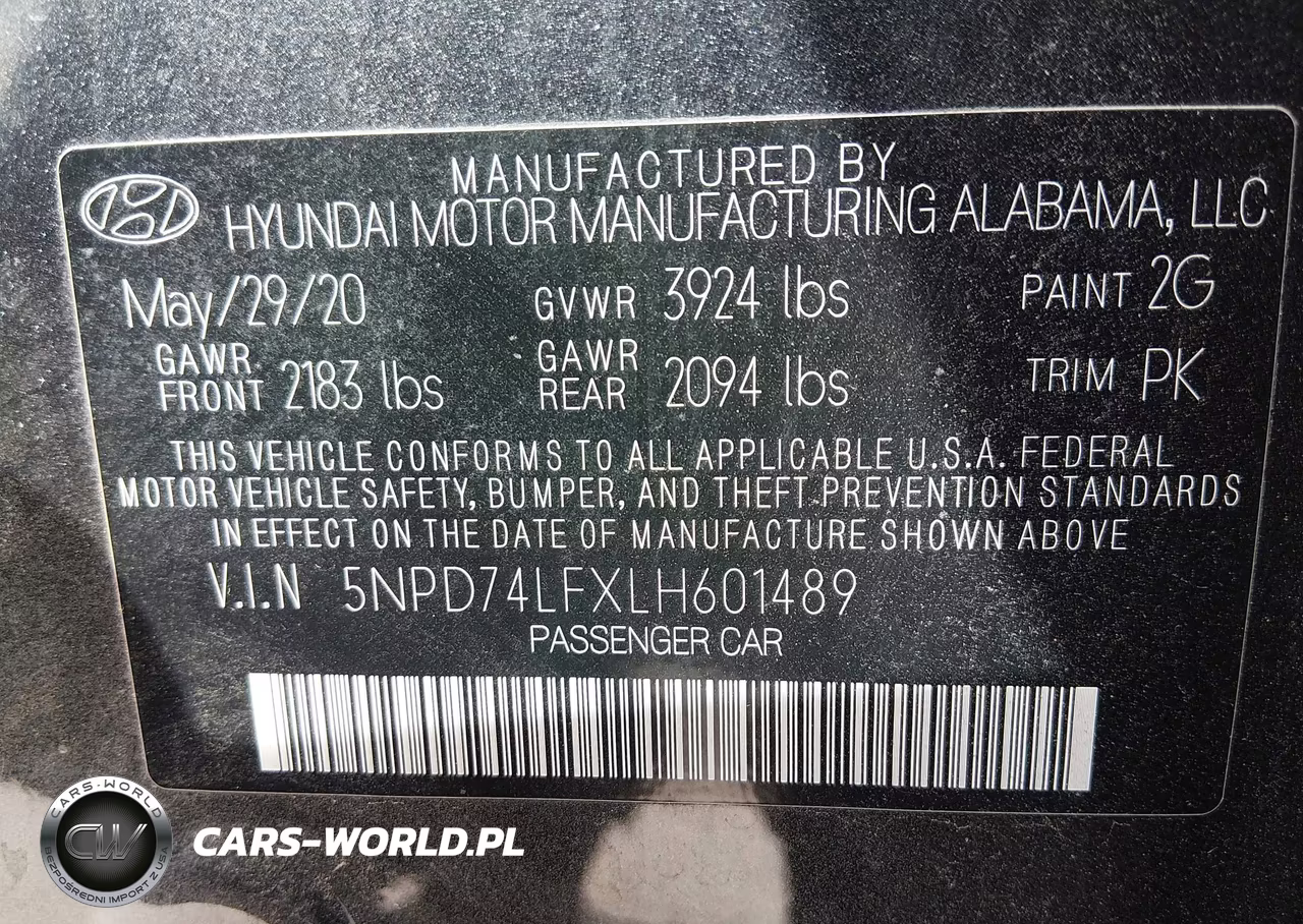 2020 Hyundai Elantra Se VIN:5NPD74LFXLH601489 - 9