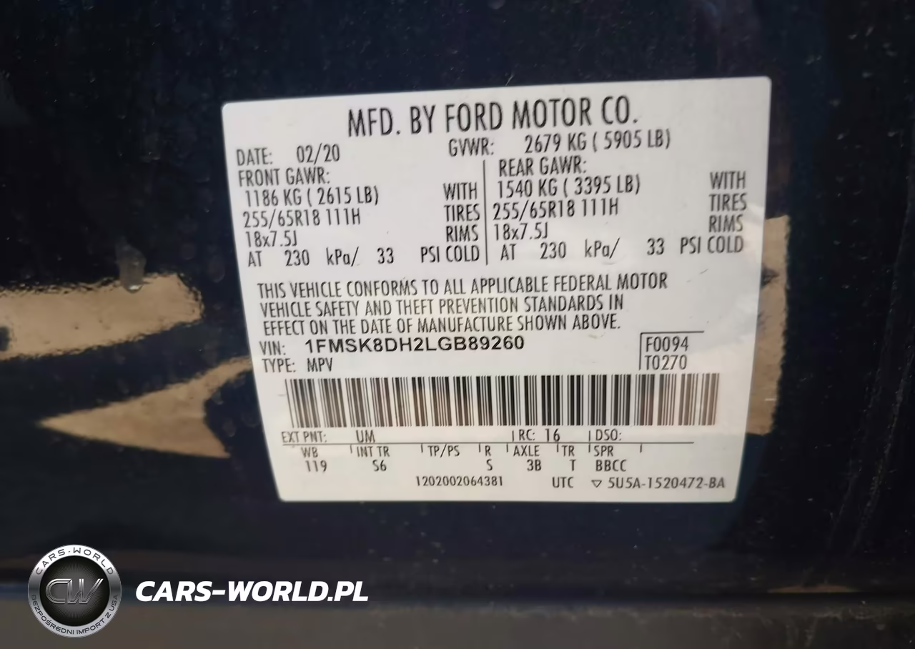 2020 Ford Explorer Xlt VIN:1FMSK8DH2LGB89260 - 9